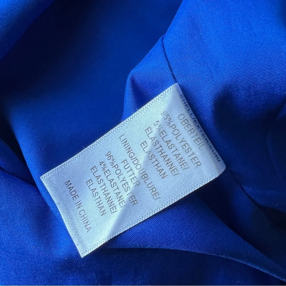 Adrianna Papell Royal Blue Sleeveless Pleated Neckline Sheath Dress size 12